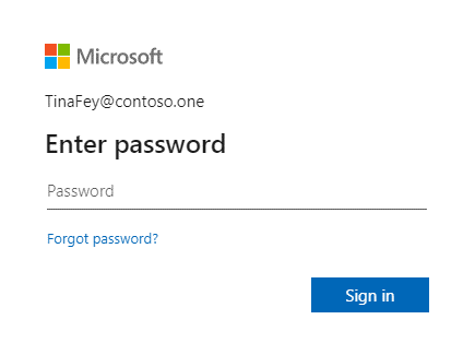 Providing a Valid Microsoft Account email continues to a Password Prompt
