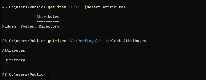 A basic example of getting attributes from Get-Item